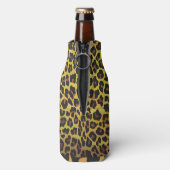 Leopard Brown und Gelb Print Flaschenkühler (Flasche Rückseite)