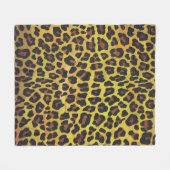 Leopard Brown und Gelb Print Fleecedecke (Vorderseite (Horizontal))