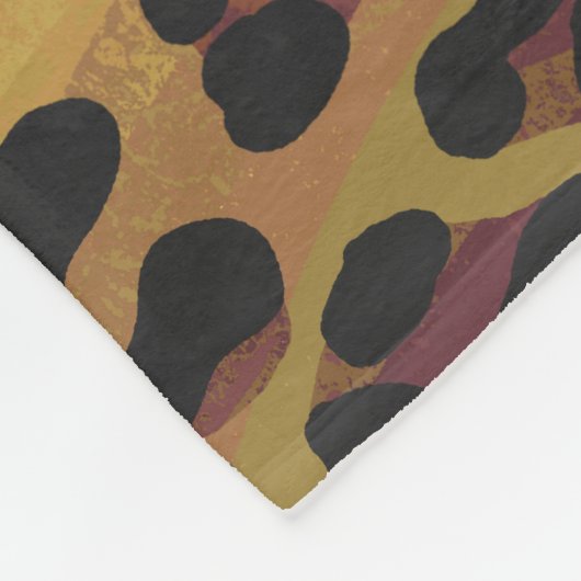 Leopard Brown und Gelb Print Fleecedecke (Ecke)