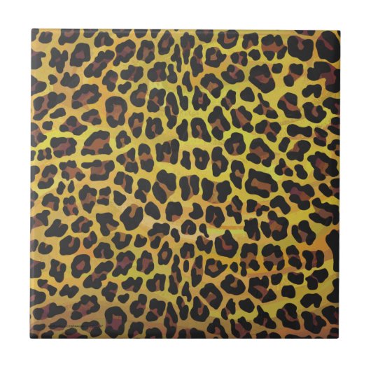 Leopard Brown und Gelb Print Fliese (Vorderseite)