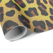 Leopard Brown und Gelb Print Geschenkpapier (Rolleneckpunkt)