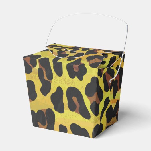 Leopard Brown und Gelb Print Geschenkschachtel (Vorderseite)