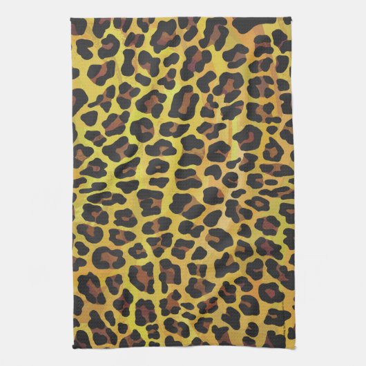 Leopard Brown und Gelb Print Handtuch (Vertikal)