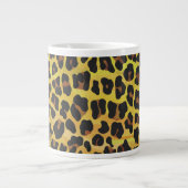 Leopard Brown und Gelb Print Jumbo-Tasse (Vorderseite)