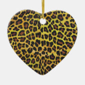 Leopard Brown und Gelb Print Keramik Ornament (Vorne)