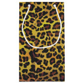 Leopard Brown und Gelb Print Kleine Geschenktüte (Rückseite)