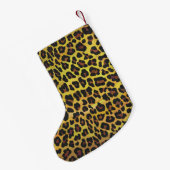 Leopard Brown und Gelb Print Kleiner Weihnachtsstrumpf (Rückseite (Hängend))
