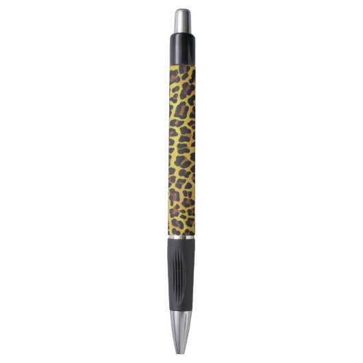 Leopard Brown und Gelb Print Kugelschreiber (Vorderseite Vertikal)