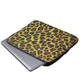 Leopard Brown und Gelb Print Laptopschutzhülle (Vorne Knopf)