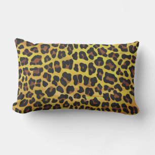 Leopard Brown und Gelb Print Lendenkissen