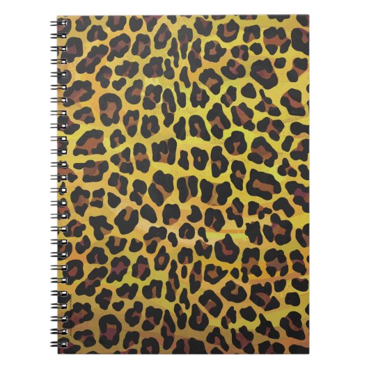 Leopard Brown und Gelb Print Notizblock (Vorderseite)