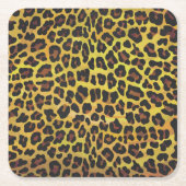 Leopard Brown und Gelb Print Rechteckiger Pappuntersetzer (Vorderseite)