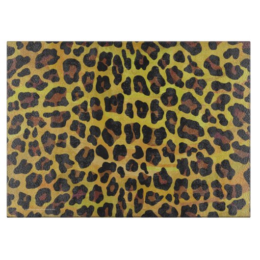 Leopard Brown und Gelb Print Schneidebrett (Vorderseite)