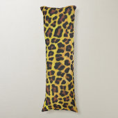 Leopard Brown und Gelb Print Seitenschläferkissen (Vorderseite Vertikal)