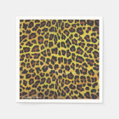 Leopard Brown und Gelb Print Serviette (Vorderseite)