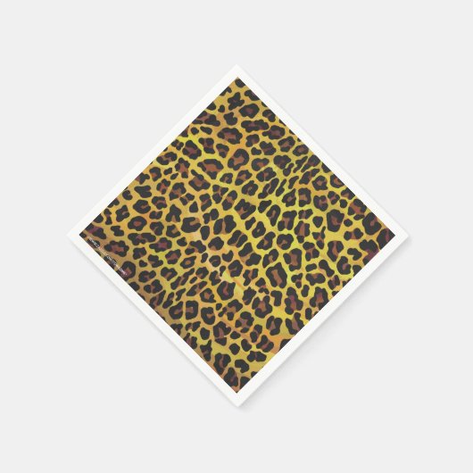 Leopard Brown und Gelb Print Serviette (Ecke)