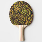 Leopard Brown und Gelb Print Tischtennis Schläger (Rückseite)