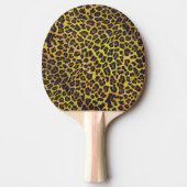 Leopard Brown und Gelb Print Tischtennis Schläger (Vorderseite)