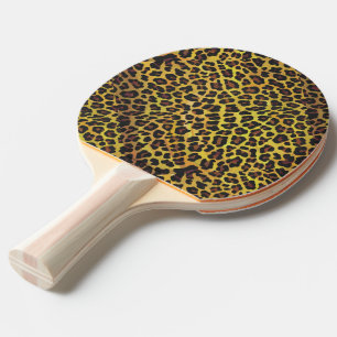 Leopard Brown und Gelb Print Tischtennis Schläger