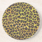 Leopard Brown und Gelb Print Untersetzer (Vorne)
