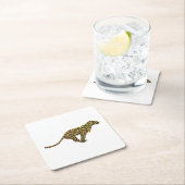 Leopard Brown und Gelbe Silhouette Rechteckiger Pappuntersetzer (Vor Ort)