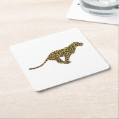 Leopard Brown und Gelbe Silhouette Rechteckiger Pappuntersetzer (angewinkelt)