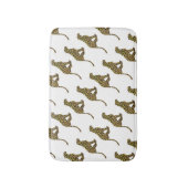 Leopard Brown und Gelbe Siloette Badematte (Vorderseite Vertikal)