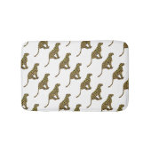 Leopard Brown und Gelbe Siloette Badematte (Vorderseite)