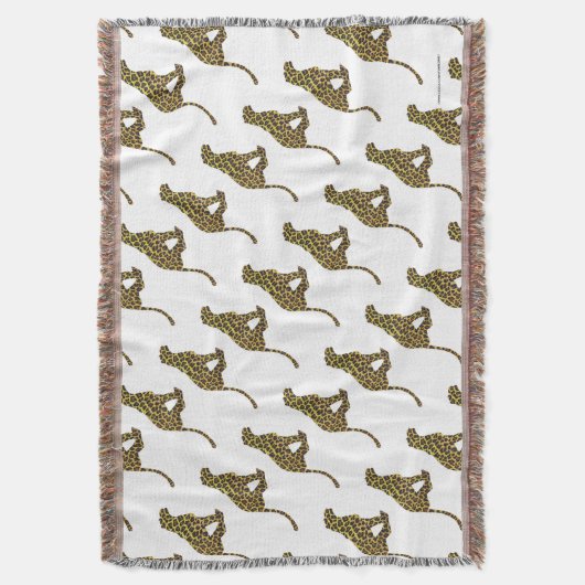 Leopard Brown und Gelbe Siloette Decke (Vorderseite Vertikal)