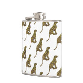 Leopard Brown und Gelbe Siloette Flachmann (Links)