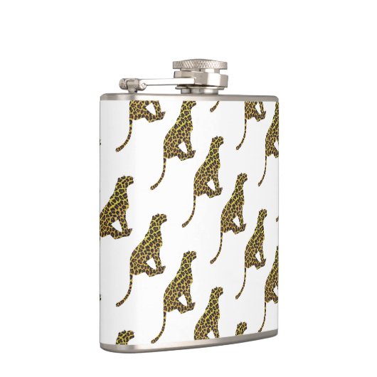 Leopard Brown und Gelbe Siloette Flachmann (Rechts)