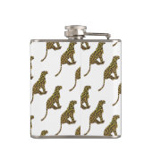 Leopard Brown und Gelbe Siloette Flachmann (Rückseite)