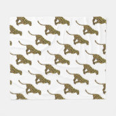Leopard Brown und Gelbe Siloette Fleecedecke (Vorderseite (Horizontal))