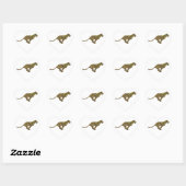 Leopard Brown und Gelbe Siloette Herz-Aufkleber (Blatt)