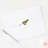 Leopard Brown und Gelbe Siloette Herz-Aufkleber (Umschlag)