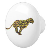 Leopard Brown und Gelbe Siloette Keramikknauf (Rechts)