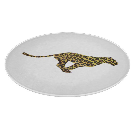Leopard Brown und Gelbe Siloette Schneidebrett (Ecke)