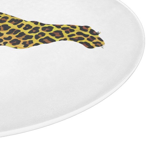 Leopard Brown und Gelbe Siloette Schneidebrett (Ecke)