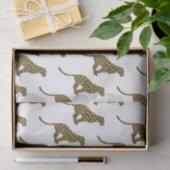 Leopard Brown und Gelbe Siloette Seidenpapier (Geschenk)