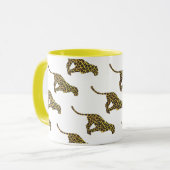Leopard Brown und Gelbe Siloette Tasse (Vorderseite Links)