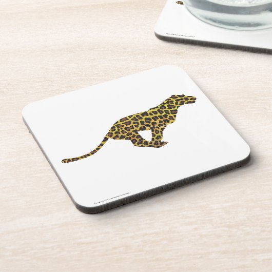 Leopard Brown und Gelbe Siloette Untersetzer (Linke Seite)