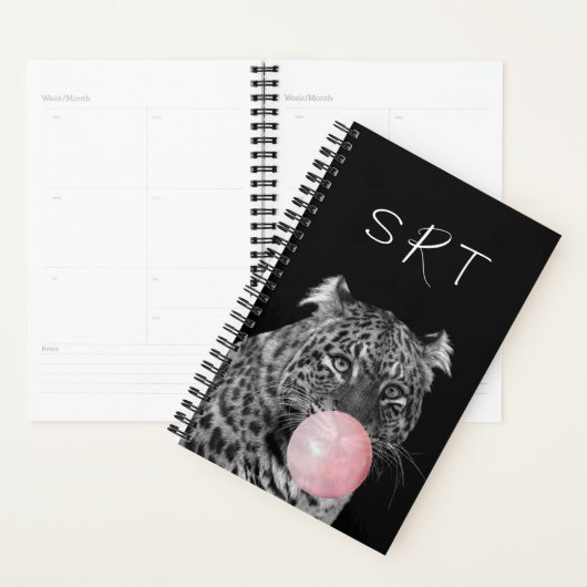 Leopard Bubble Gum Cat Animal Monogram Planer (Anzeige)