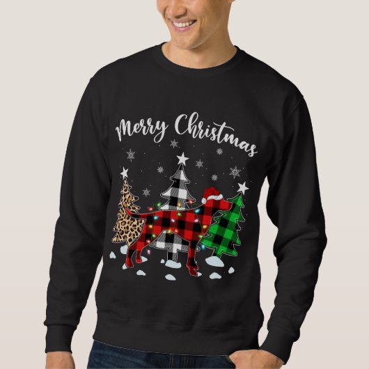 Leopard Buffalo Kariert English Pointer Dog Christ Sweatshirt (Vorderseite)