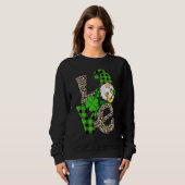 Leopard Buffalo Kariert Gnomies St Patricks Day Gn Sweatshirt (Vorne ganz)