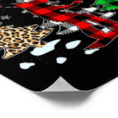 Leopard Buffalo Kariert Snowboarding Player Christ Poster (Ecke)