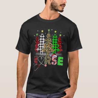 Leopard Buffalo Kariert Xmas Tree ER Nursing Nurse T-Shirt
