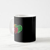 Leopard-Buffalo-Karo-Herzen-Shirt Valentinstag Kaffeetasse (Vorderseite Links)