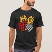 Leopard Buffalo Red Black Plaid Heart Funny Valent T-Shirt (Vorderseite)