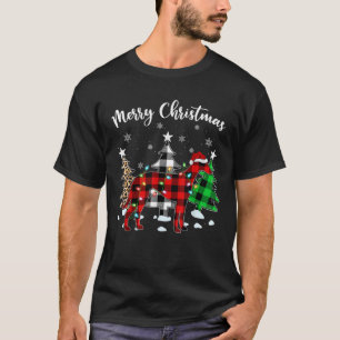 Leopard Büffel Karo passend Whippet Hund Weihnacht T-Shirt