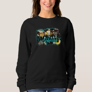 Leopard Bull Skull Amarillo by Morning Western Cou Sweatshirt
